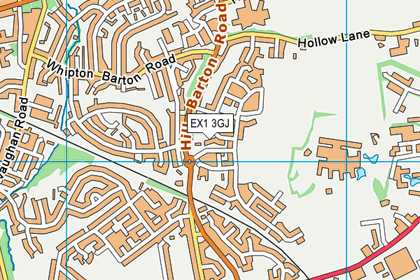 EX1 3GJ map - OS VectorMap District (Ordnance Survey)