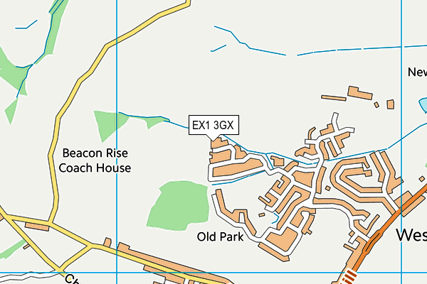 EX1 3GX map - OS VectorMap District (Ordnance Survey)