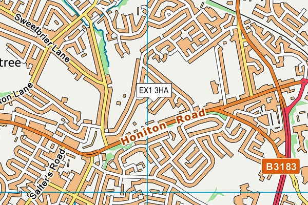 EX1 3HA map - OS VectorMap District (Ordnance Survey)