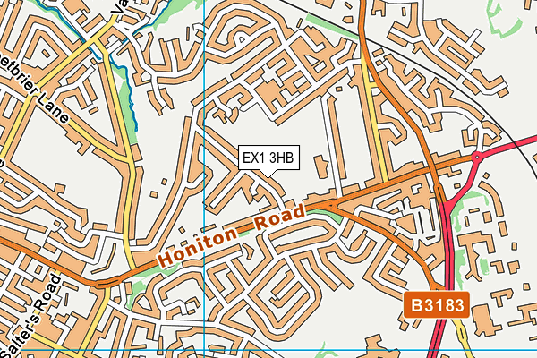 EX1 3HB map - OS VectorMap District (Ordnance Survey)