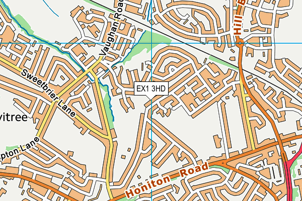 EX1 3HD map - OS VectorMap District (Ordnance Survey)