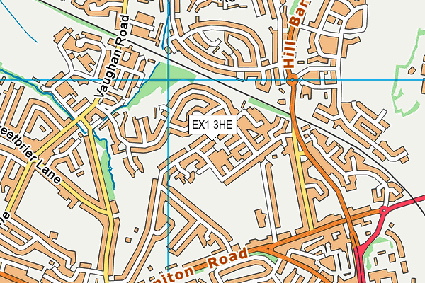 EX1 3HE map - OS VectorMap District (Ordnance Survey)