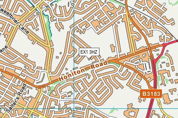 EX1 3HZ map - OS VectorMap District (Ordnance Survey)