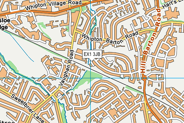 EX1 3JB map - OS VectorMap District (Ordnance Survey)