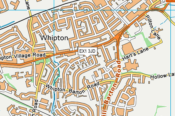 EX1 3JD map - OS VectorMap District (Ordnance Survey)