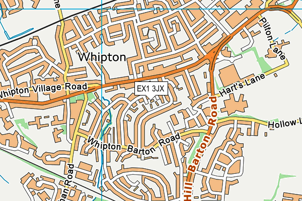 EX1 3JX map - OS VectorMap District (Ordnance Survey)