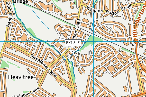 EX1 3LE map - OS VectorMap District (Ordnance Survey)