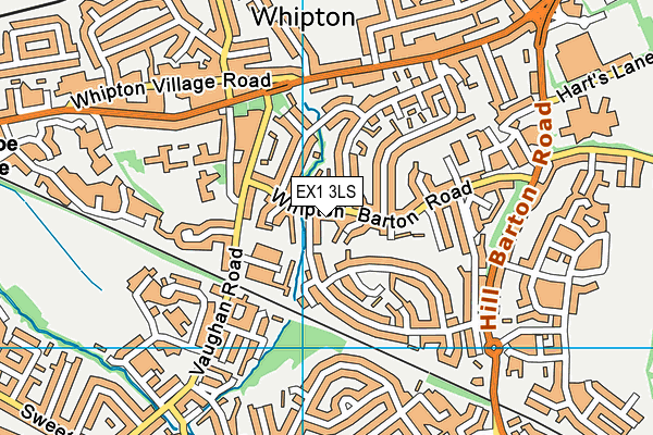 EX1 3LS map - OS VectorMap District (Ordnance Survey)