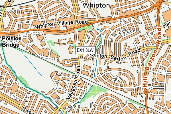 EX1 3LW map - OS VectorMap District (Ordnance Survey)