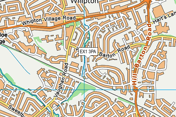 EX1 3PA map - OS VectorMap District (Ordnance Survey)