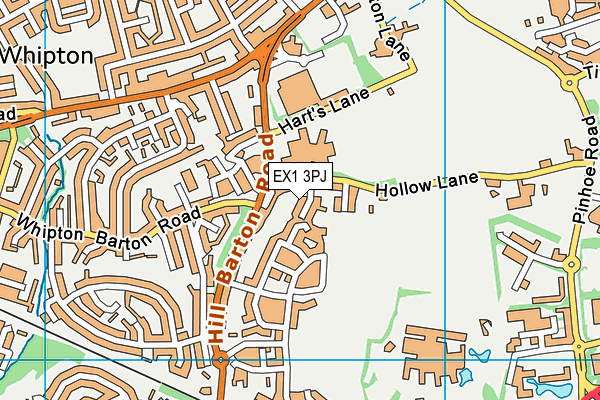 EX1 3PJ map - OS VectorMap District (Ordnance Survey)