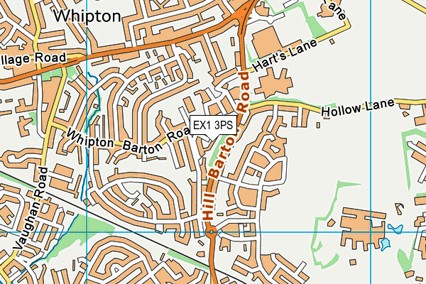 EX1 3PS map - OS VectorMap District (Ordnance Survey)