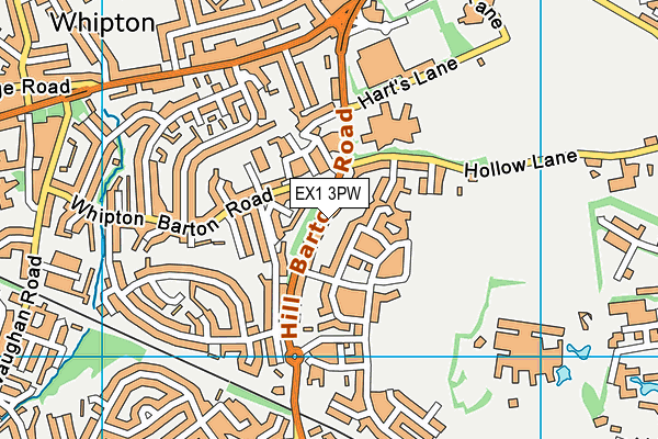 EX1 3PW map - OS VectorMap District (Ordnance Survey)