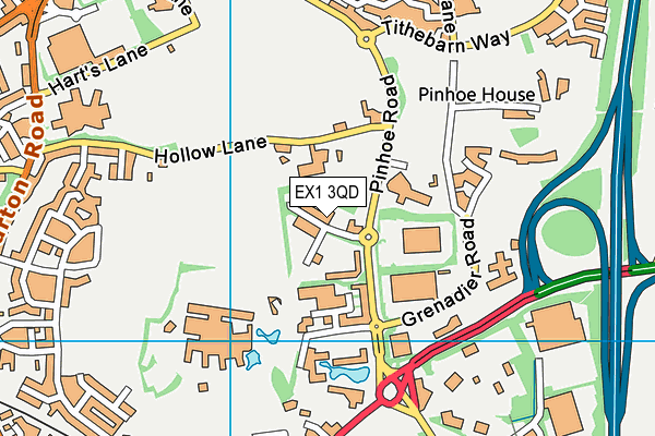 EX1 3QD map - OS VectorMap District (Ordnance Survey)