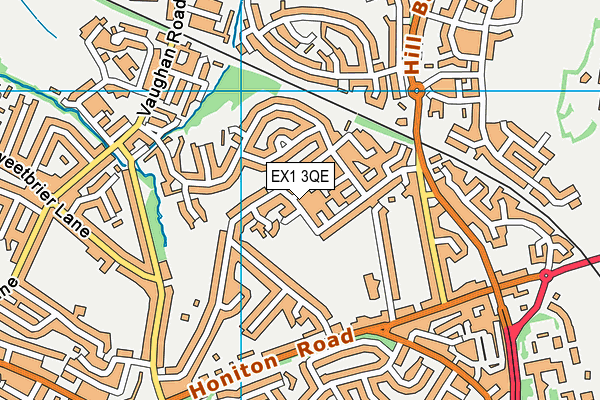 EX1 3QE map - OS VectorMap District (Ordnance Survey)