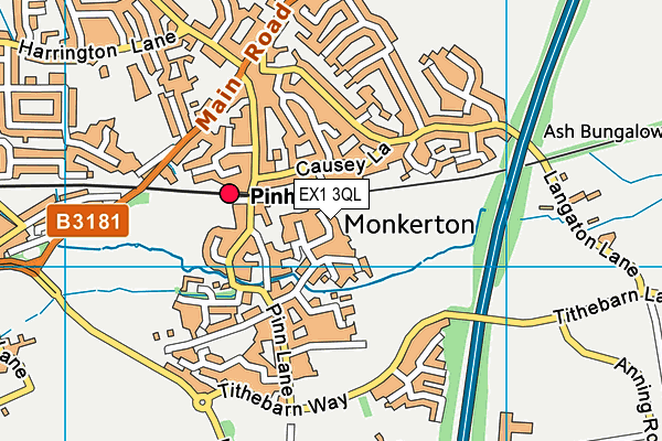 EX1 3QL map - OS VectorMap District (Ordnance Survey)