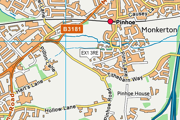 EX1 3RE map - OS VectorMap District (Ordnance Survey)