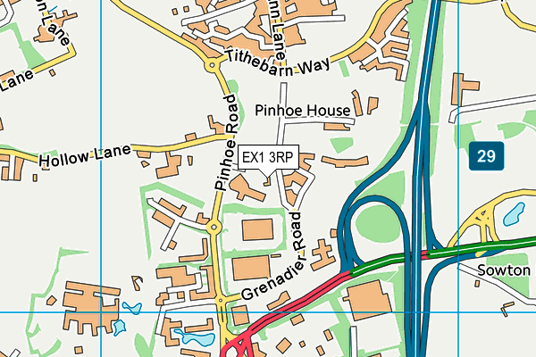 EX1 3RP map - OS VectorMap District (Ordnance Survey)