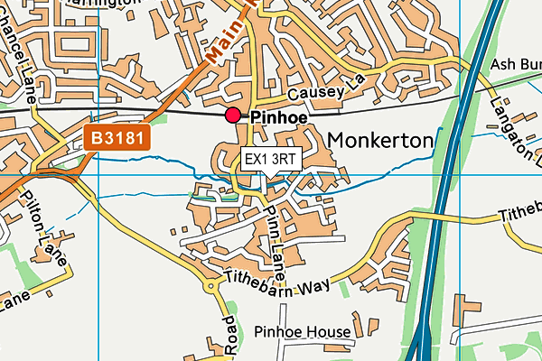 EX1 3RT map - OS VectorMap District (Ordnance Survey)