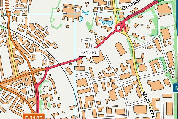 EX1 3RU map - OS VectorMap District (Ordnance Survey)