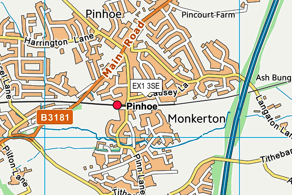 EX1 3SE map - OS VectorMap District (Ordnance Survey)