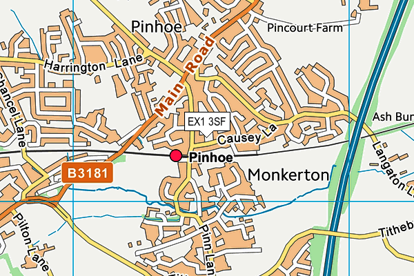 EX1 3SF map - OS VectorMap District (Ordnance Survey)