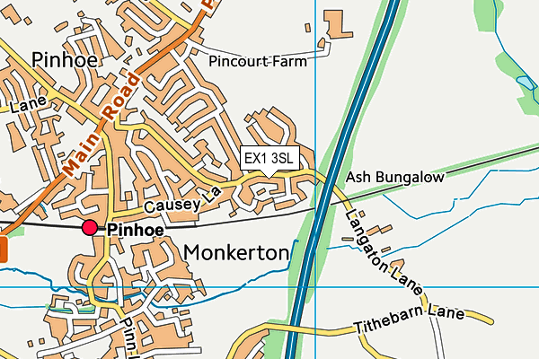 EX1 3SL map - OS VectorMap District (Ordnance Survey)