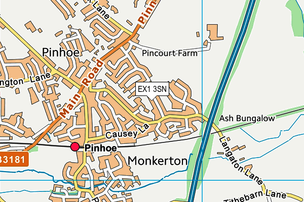 EX1 3SN map - OS VectorMap District (Ordnance Survey)