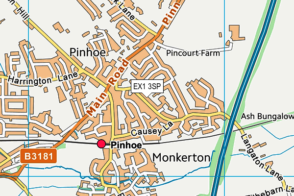 EX1 3SP map - OS VectorMap District (Ordnance Survey)