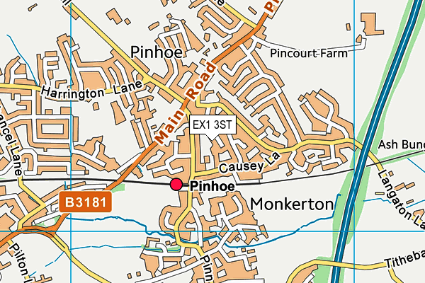 EX1 3ST map - OS VectorMap District (Ordnance Survey)