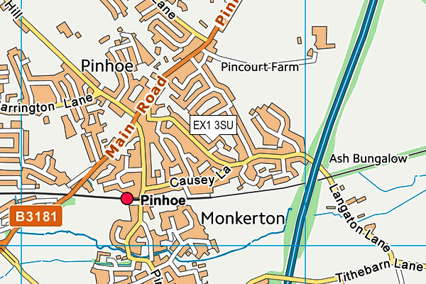 EX1 3SU map - OS VectorMap District (Ordnance Survey)