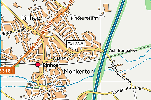 EX1 3SW map - OS VectorMap District (Ordnance Survey)