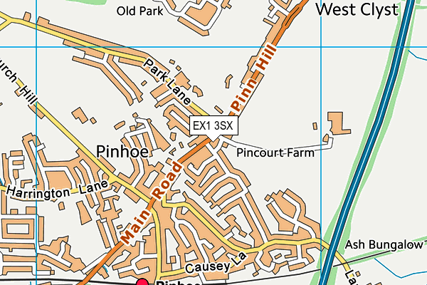 EX1 3SX map - OS VectorMap District (Ordnance Survey)
