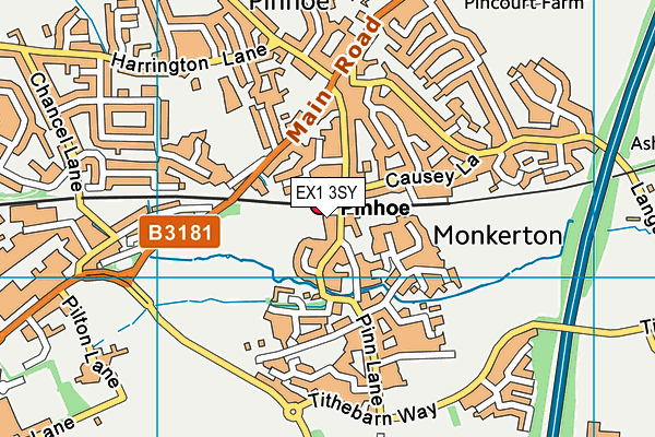 EX1 3SY map - OS VectorMap District (Ordnance Survey)