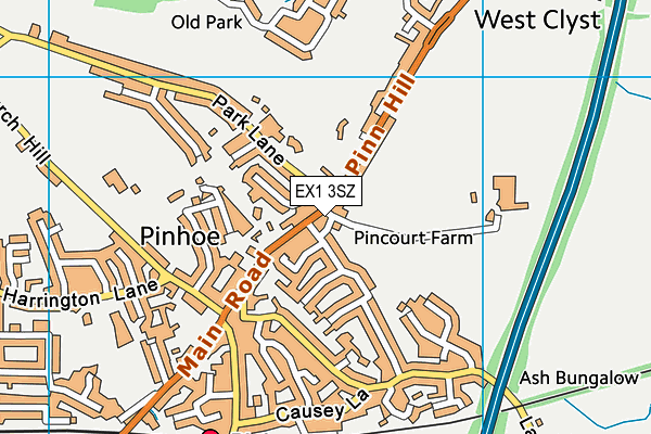 EX1 3SZ map - OS VectorMap District (Ordnance Survey)