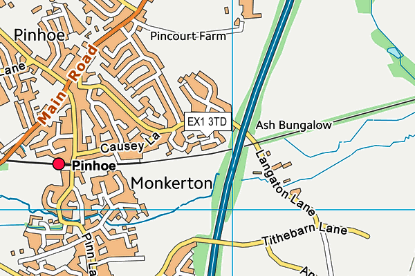 EX1 3TD map - OS VectorMap District (Ordnance Survey)