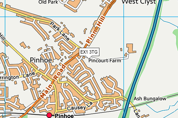 EX1 3TG map - OS VectorMap District (Ordnance Survey)