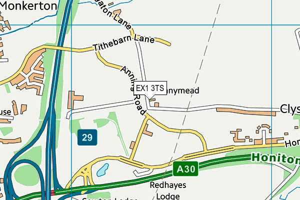 EX1 3TS map - OS VectorMap District (Ordnance Survey)