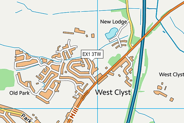 EX1 3TW map - OS VectorMap District (Ordnance Survey)