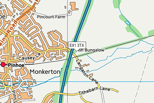 EX1 3TX map - OS VectorMap District (Ordnance Survey)