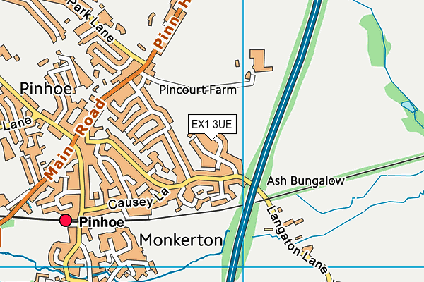 EX1 3UE map - OS VectorMap District (Ordnance Survey)