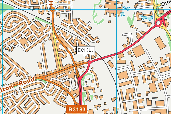 EX1 3UJ map - OS VectorMap District (Ordnance Survey)