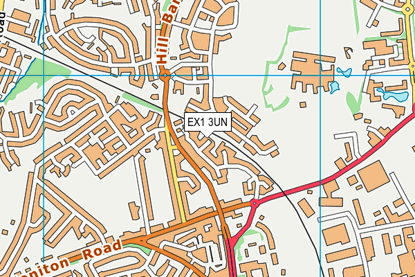 EX1 3UN map - OS VectorMap District (Ordnance Survey)