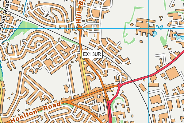 EX1 3UR map - OS VectorMap District (Ordnance Survey)