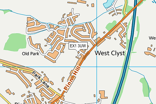 EX1 3UW map - OS VectorMap District (Ordnance Survey)