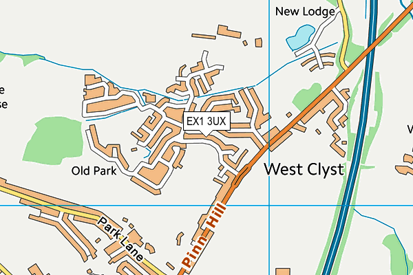 EX1 3UX map - OS VectorMap District (Ordnance Survey)