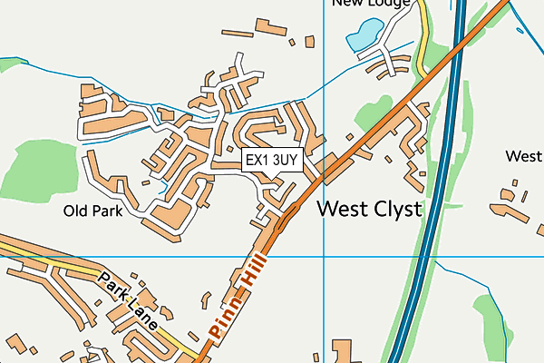 EX1 3UY map - OS VectorMap District (Ordnance Survey)