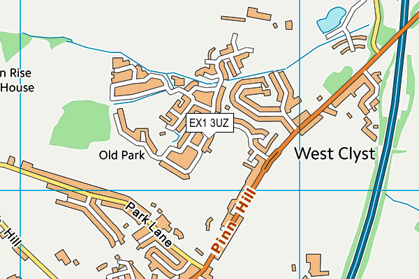 EX1 3UZ map - OS VectorMap District (Ordnance Survey)