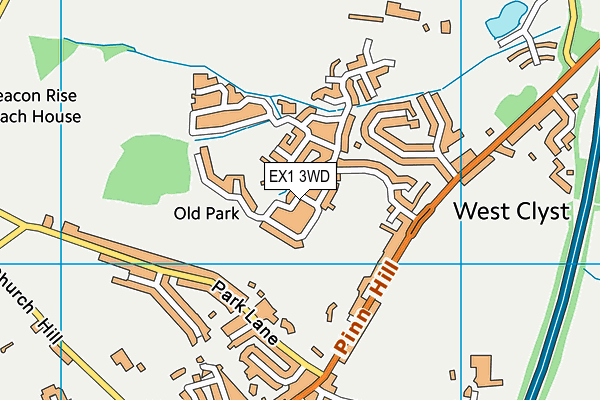 EX1 3WD map - OS VectorMap District (Ordnance Survey)