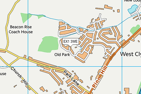 EX1 3WE map - OS VectorMap District (Ordnance Survey)